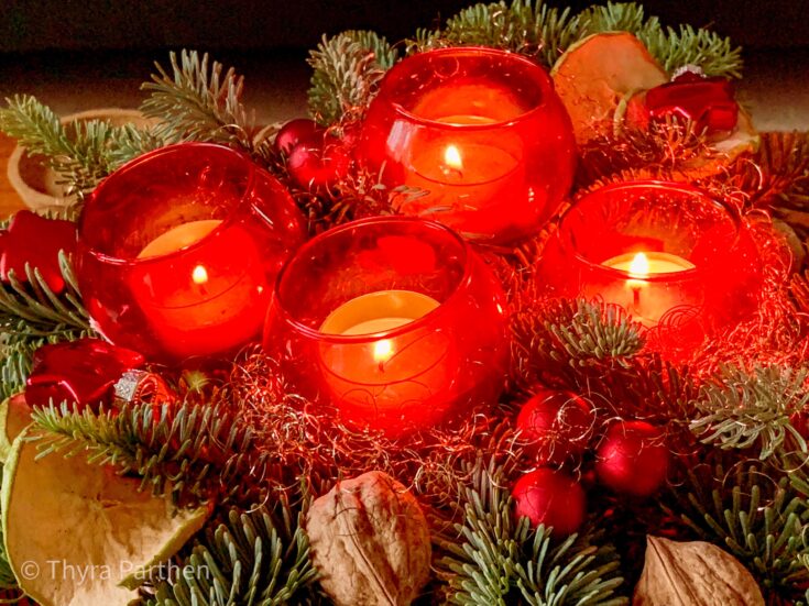 Adventsgesteck am 4. Advent